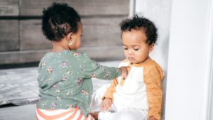 Coronavirus playdates: Two toddlers play together