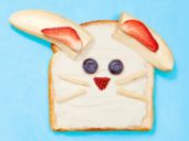 toast decorated like a bunny