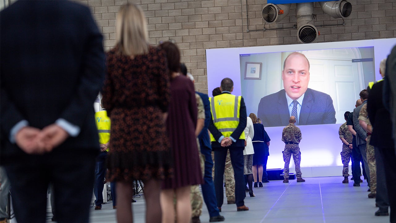 William helped open the NHS Nightingale Hospital in Birmingham, which will treat coronavirus patients, on April 16.