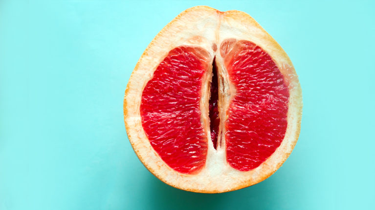 grapefruit symbolizing vaginal dyspareunia