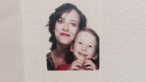 Photobooth photo of a mom and daughter