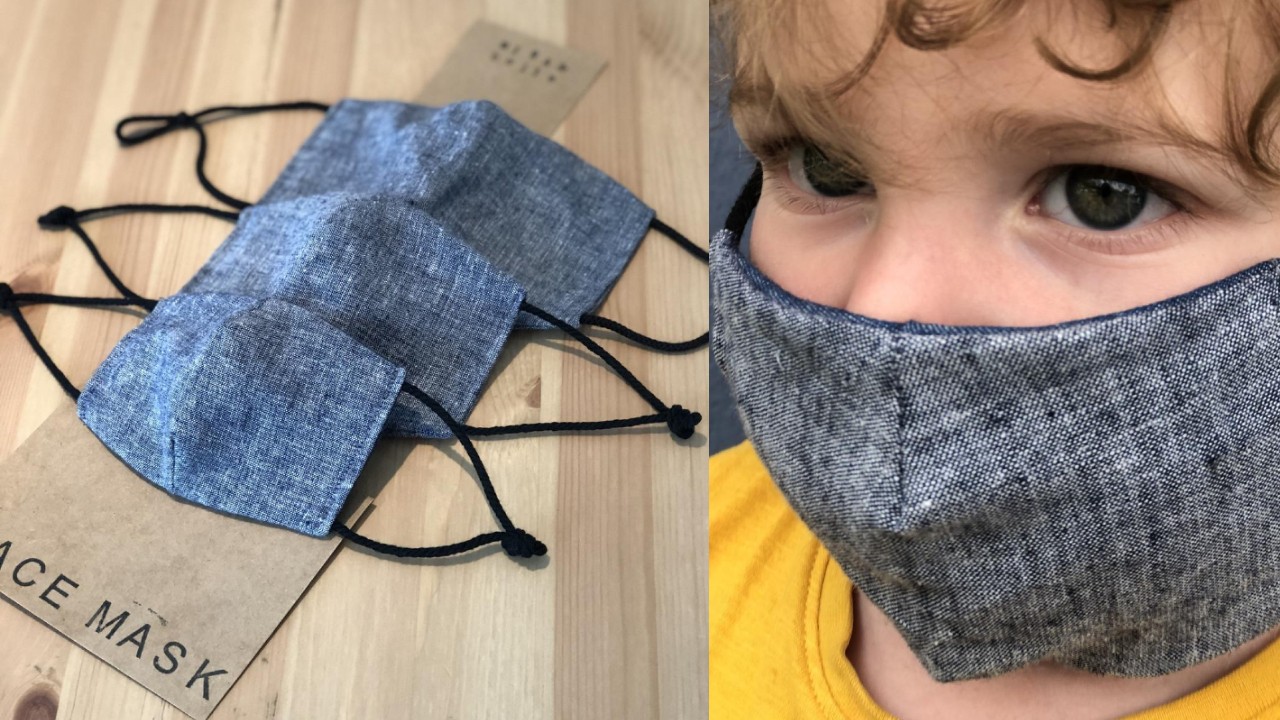 cotton and linen toddler face mask
