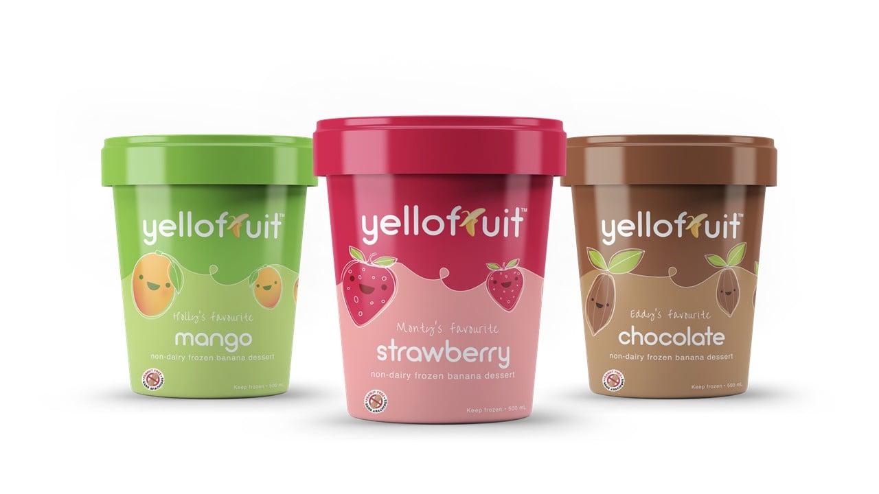 Yellowfruit ice cream in store packaging