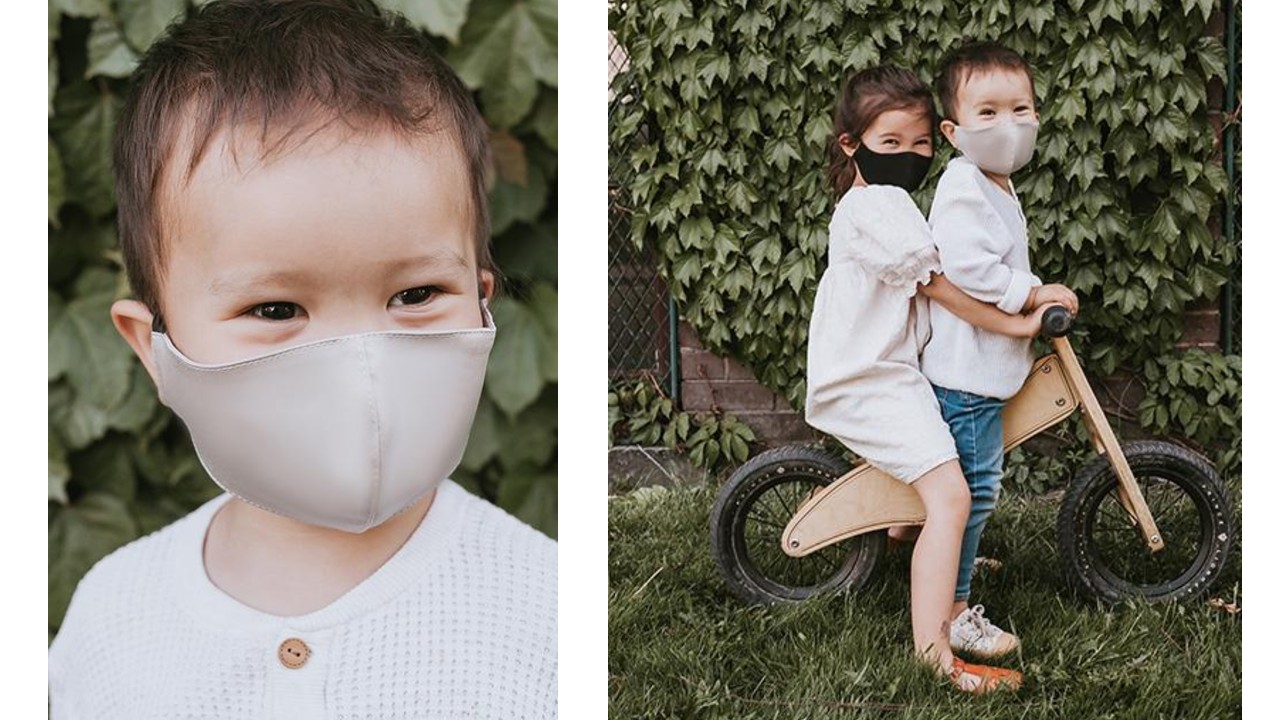 kids wearing face mask in lifestyle shots