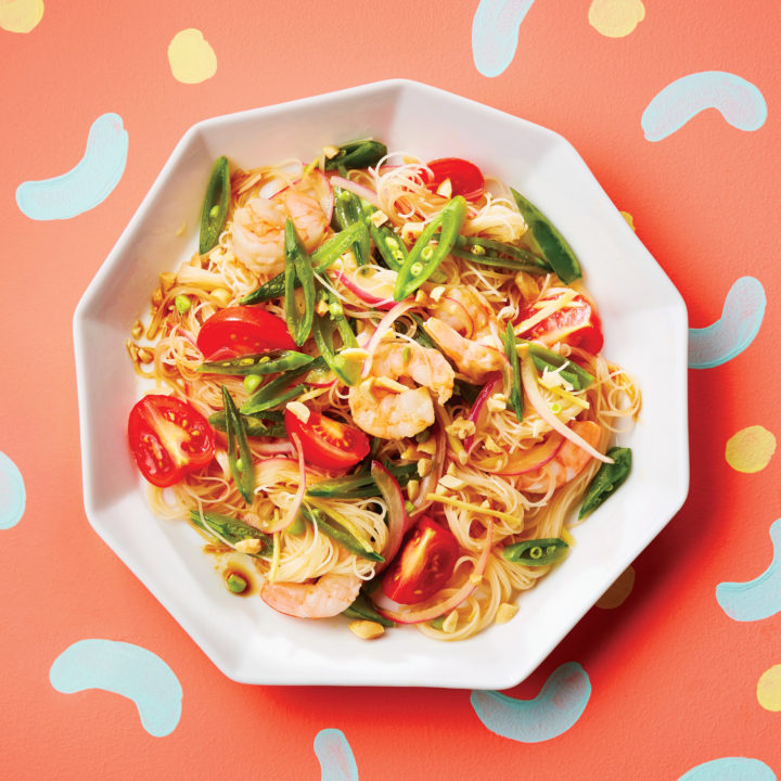 Shrimp and vegetable noodle salad