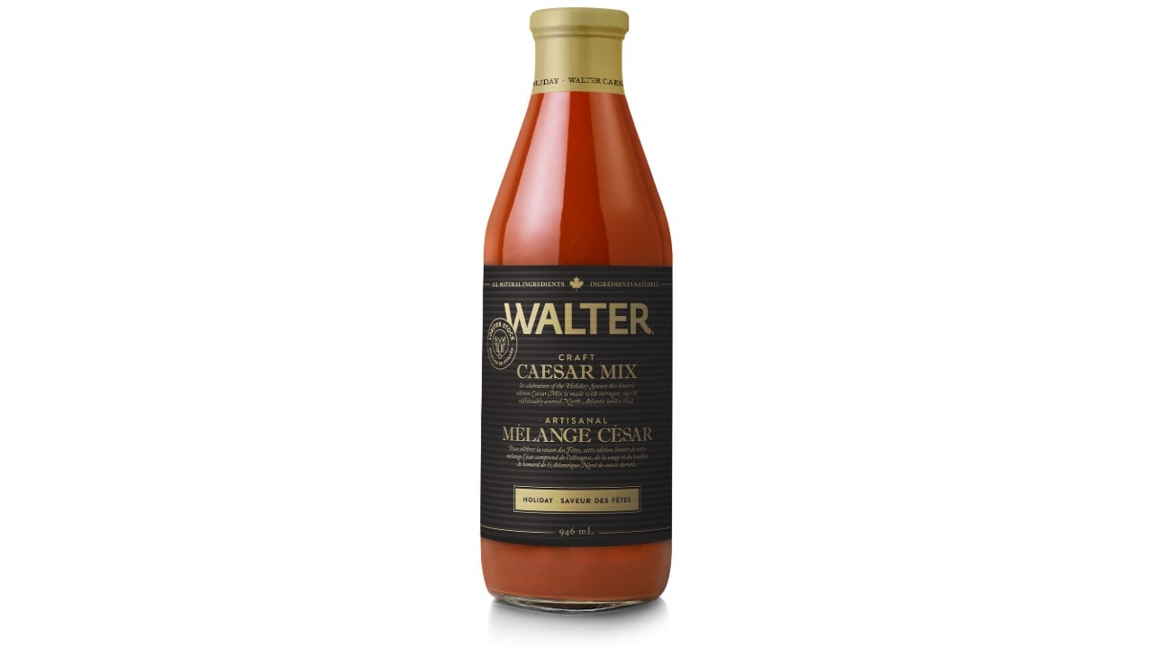 bottle of special edition holiday caesar mix