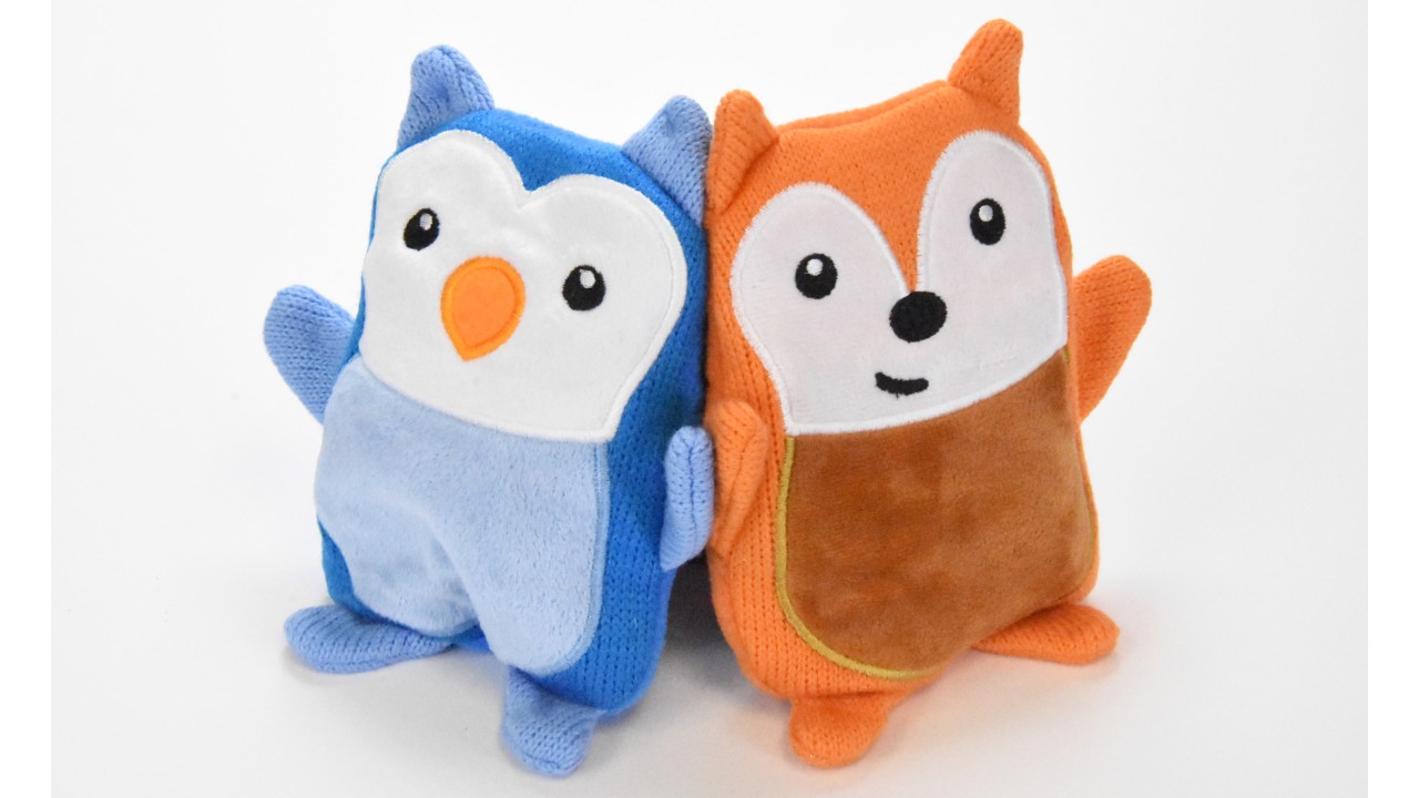 fox and owl shaped compresses for kids