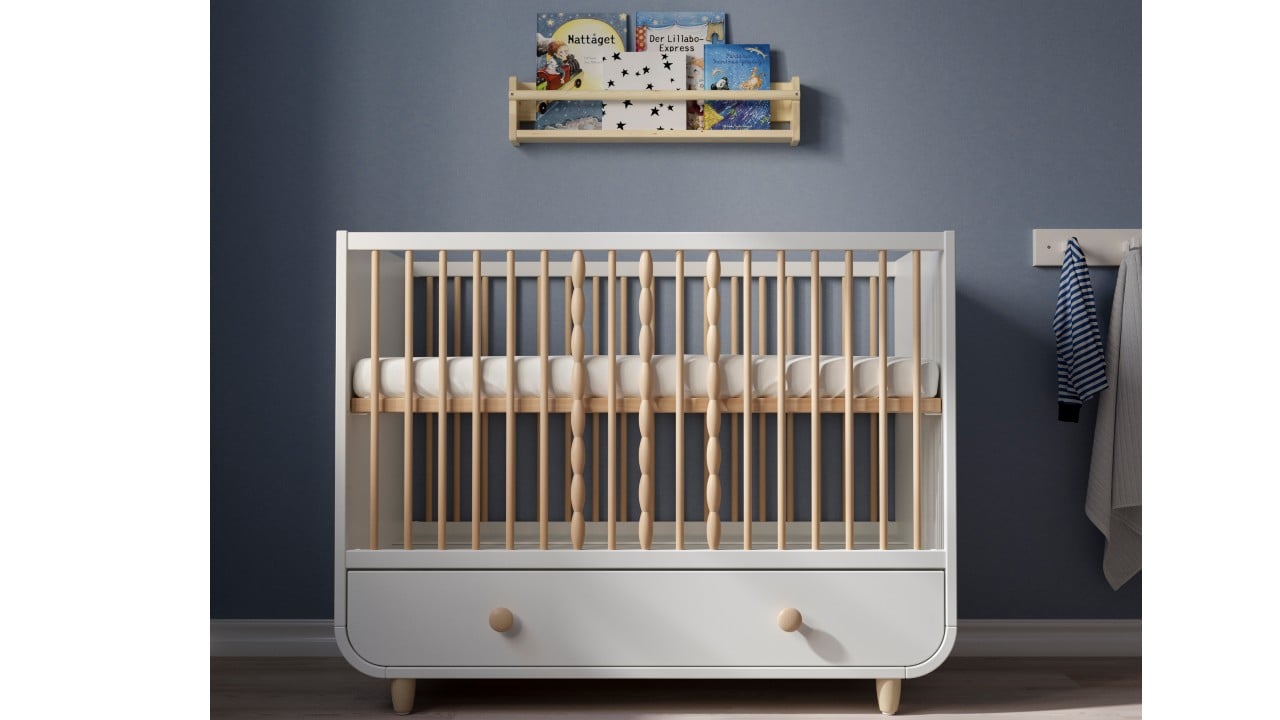minimalist crib with drawers
