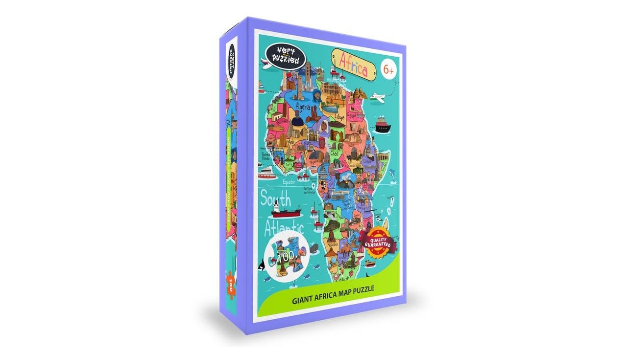 Africa map puzzle in box