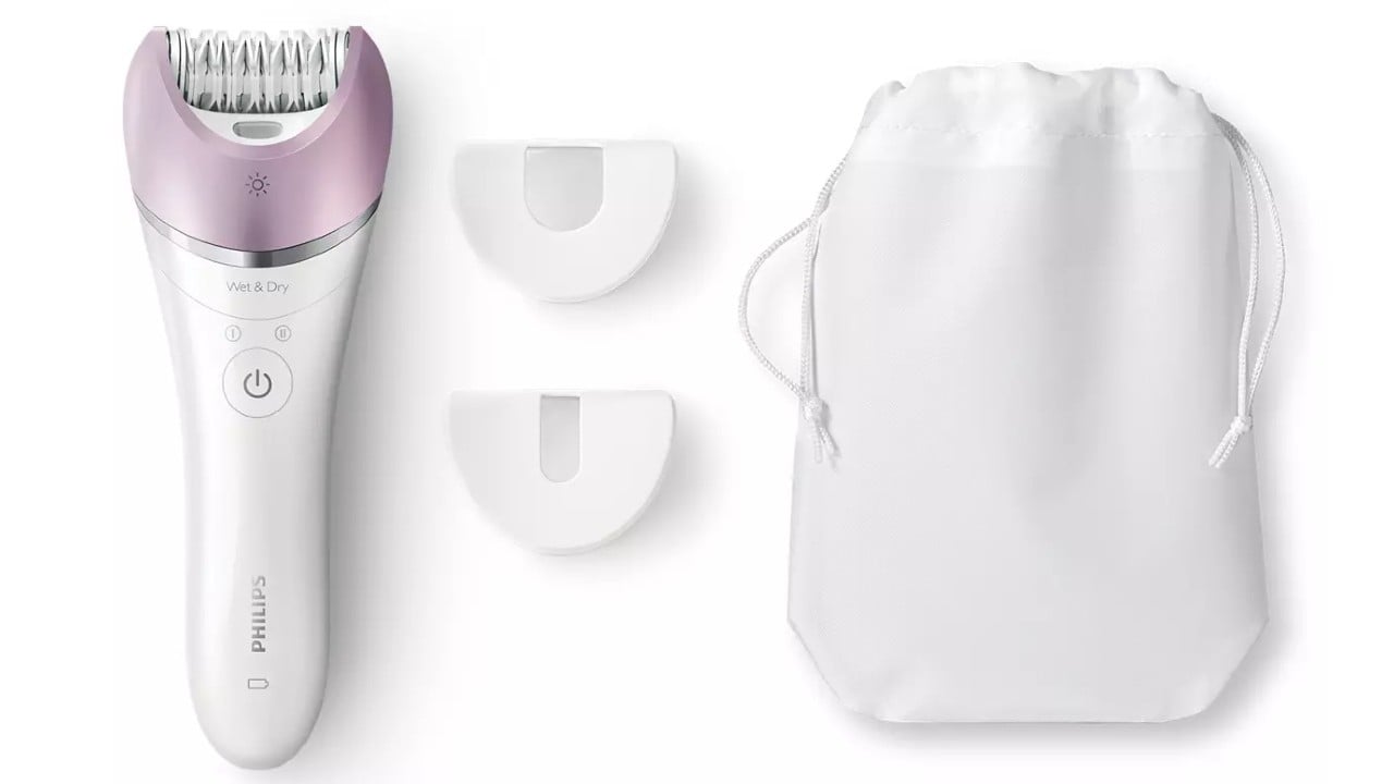 flat lay of epilator and accessories