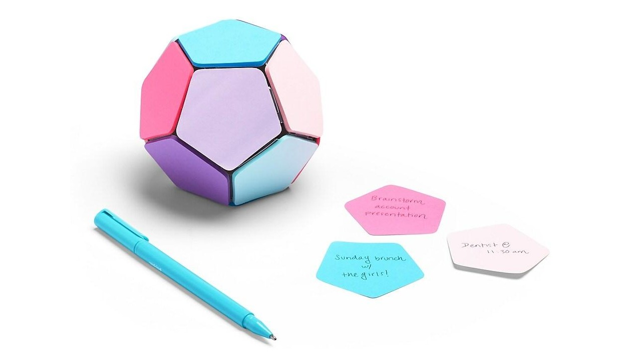 sticky note ball in bright colours