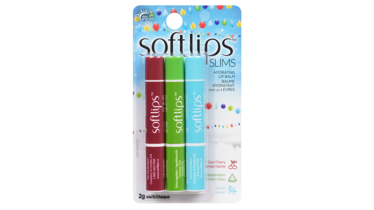 holiday themed three pack of chapsticks