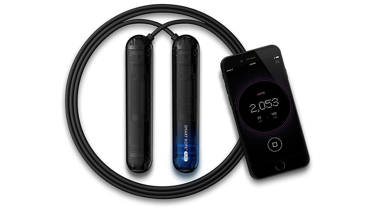 smart skipping rope and app on phone