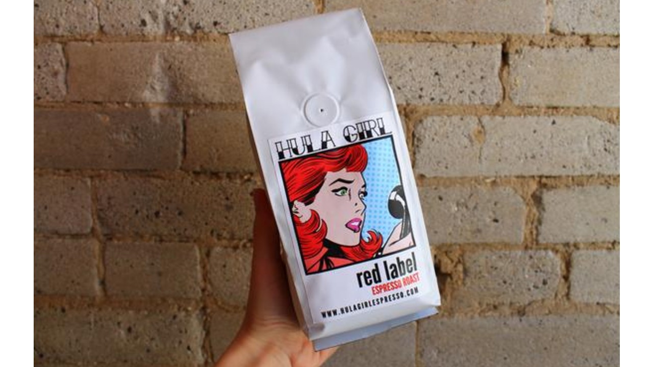 bag of coffee with art on it