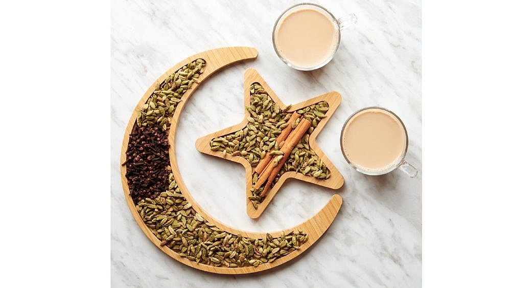 Wooden platters in the shape of a crescent moon and star