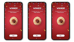 Tim Hortons' new roll up and win app on a smart phone