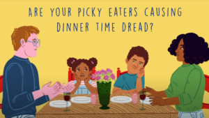 Picky eaters at dinner table