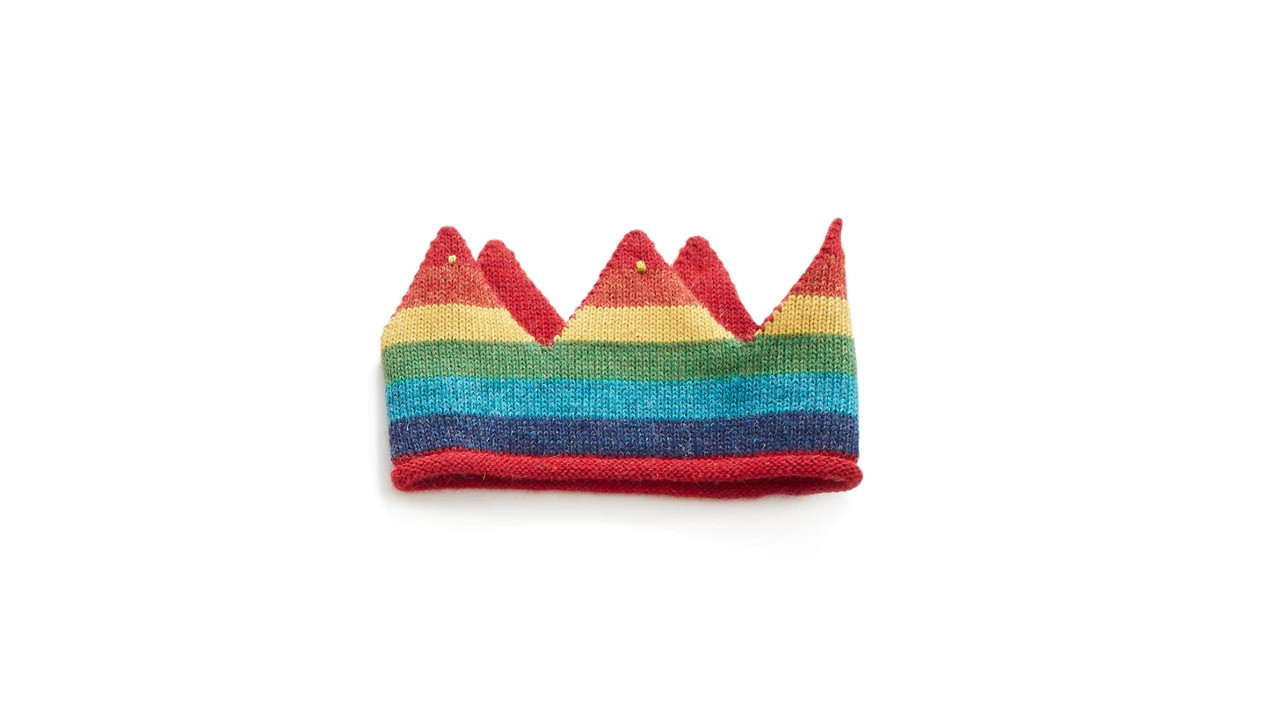 A rainbow pride crown for ages 0-6 by Oeuf