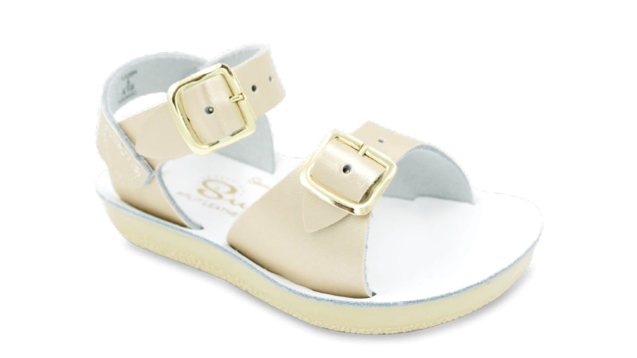 Gold coloured open-toe sandal