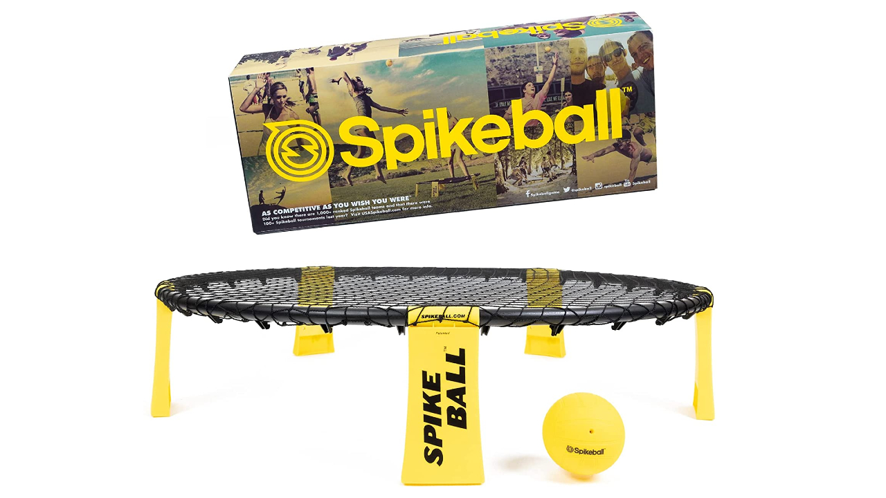 Spikeball box with ball and netting