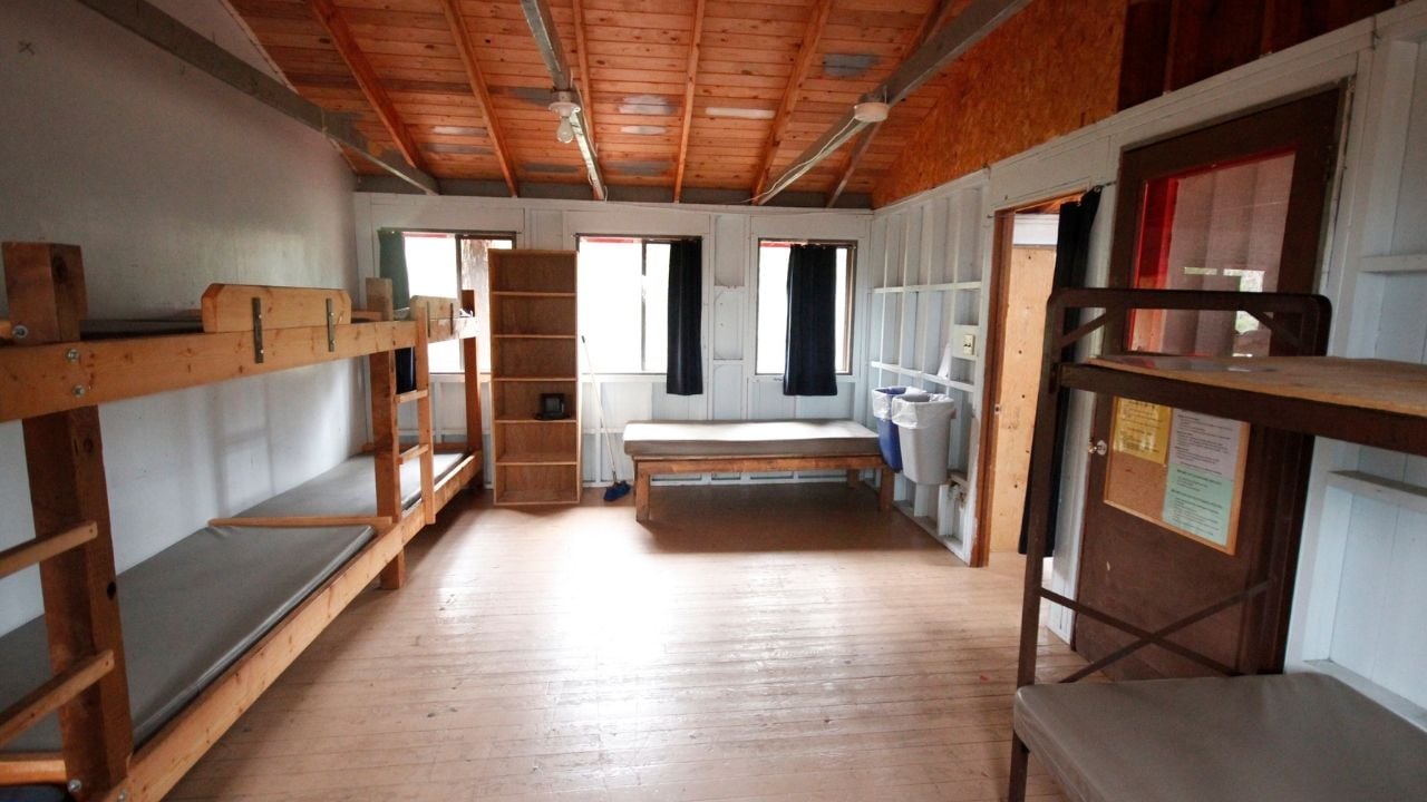 bunk beds inside a cabin