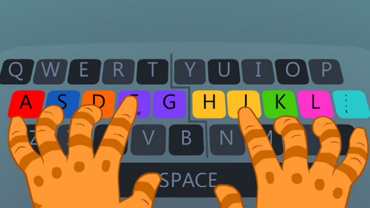Fingers on a keyboard in the kids