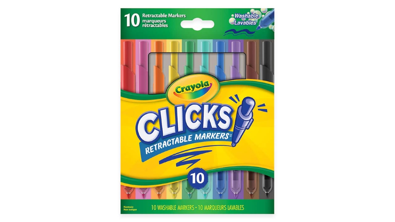10 colourful retractable markers