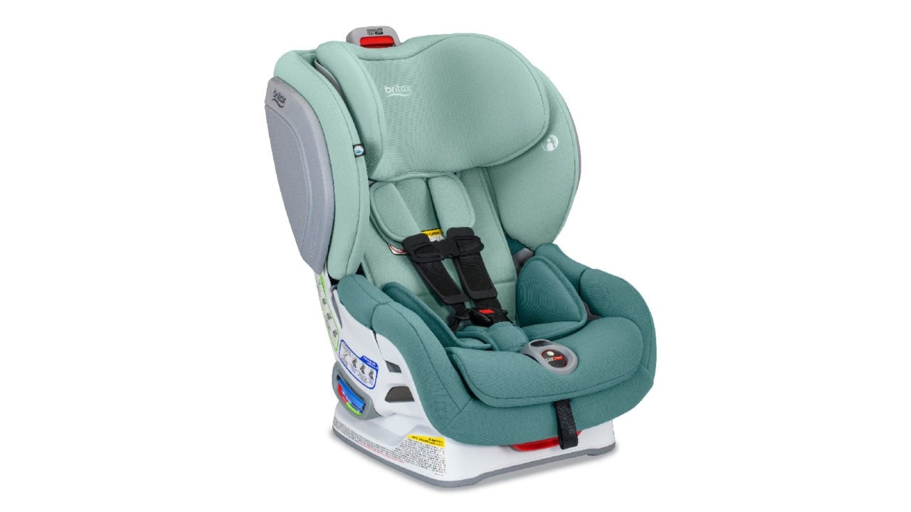 child's car seat with tonal fabric