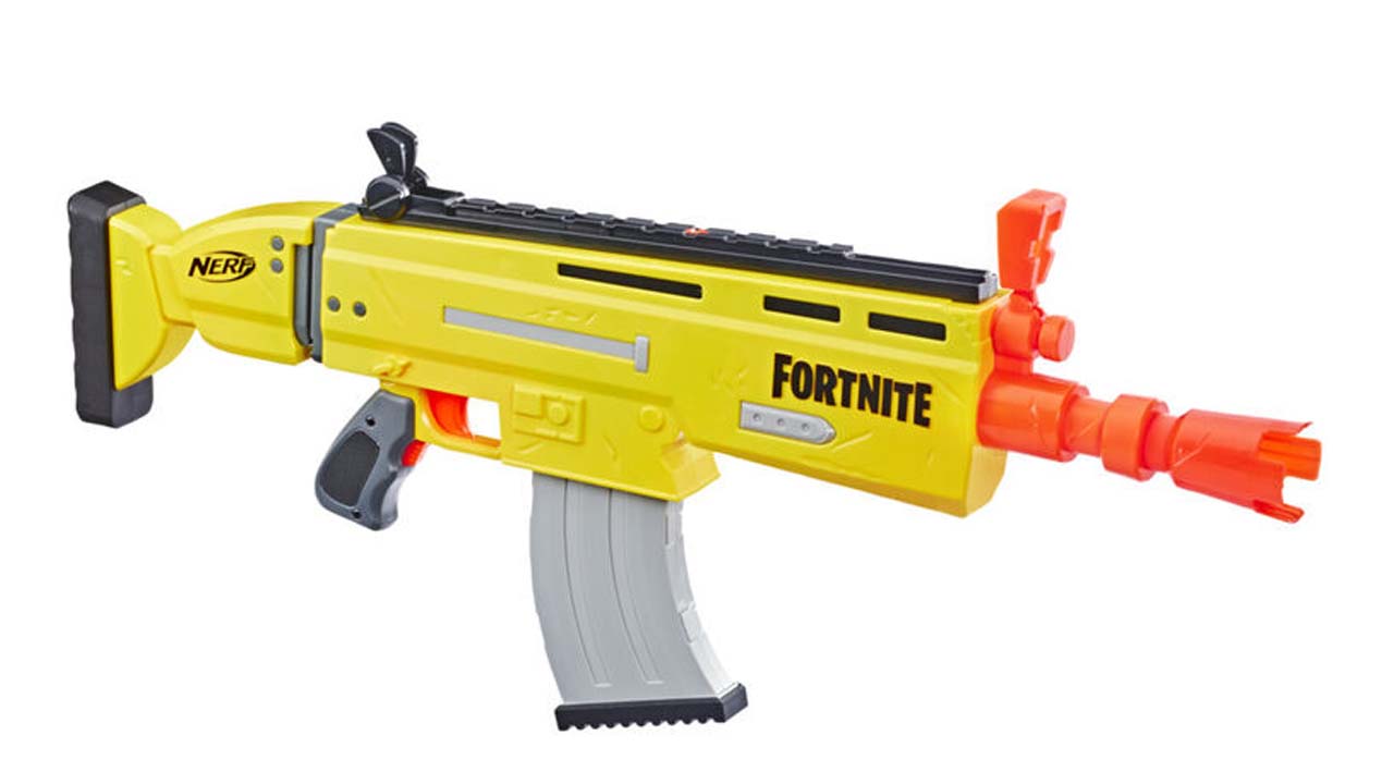 An image of a yellow nerf gun.