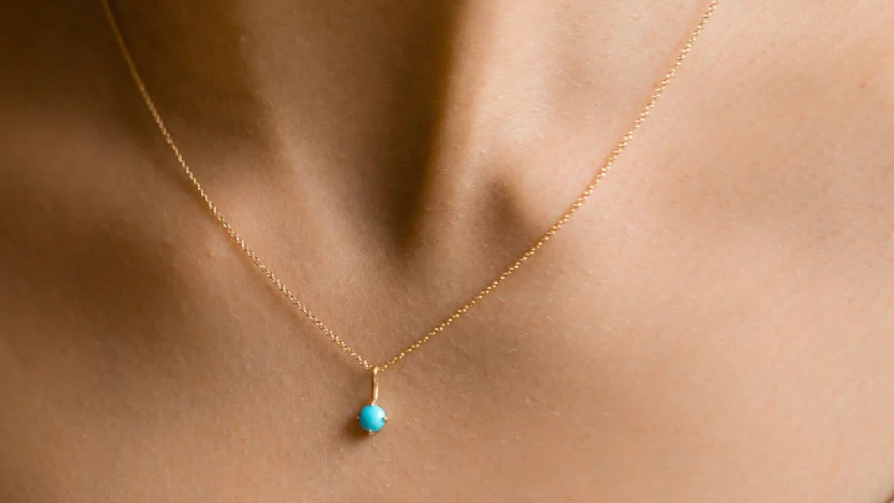 image of neck with delicate chain and pendant