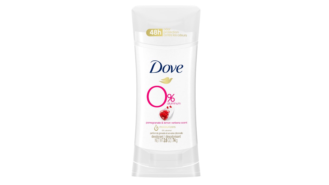 Photo of Dove 0% Aluminum Deodorant in the scent Pomegranate and Lemon Verbena
