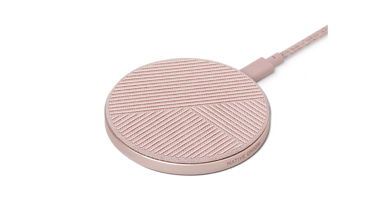 Pink circular wireless charger