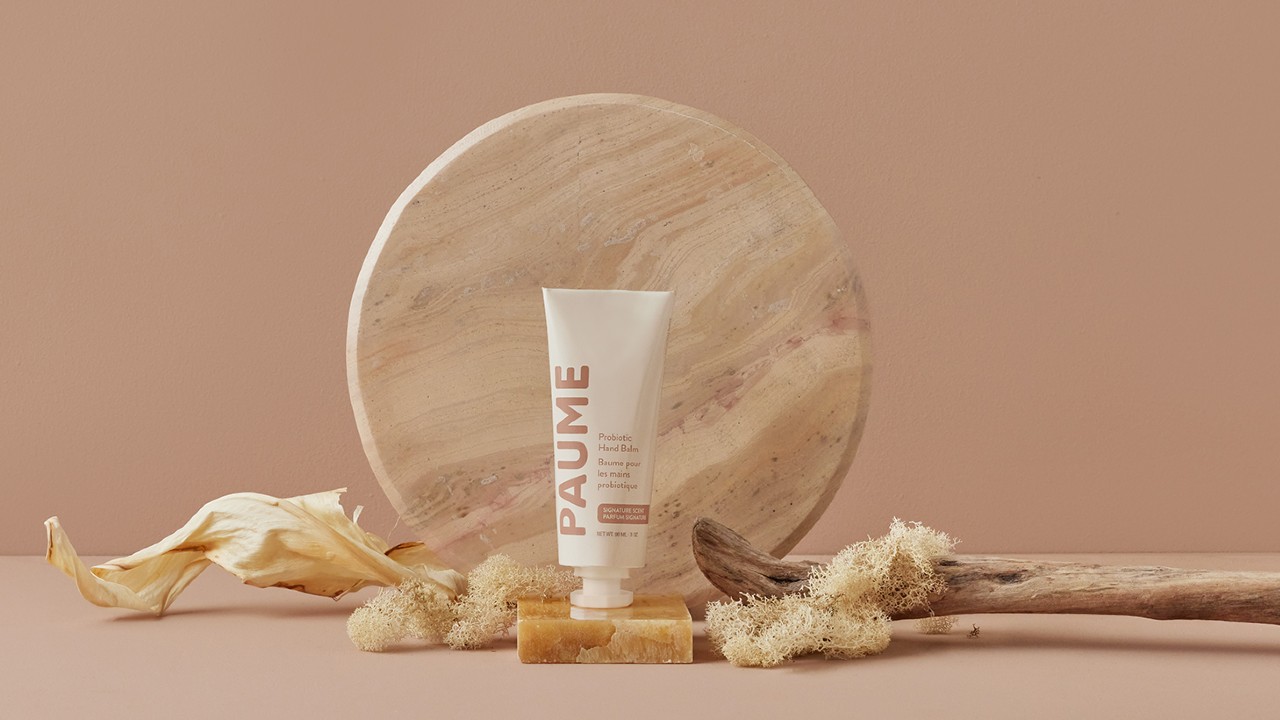 Tube of hand cream with lifestyle background