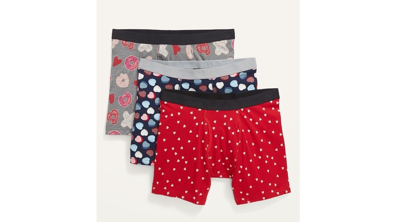 Three-pack of boxer briefs with heart motifs