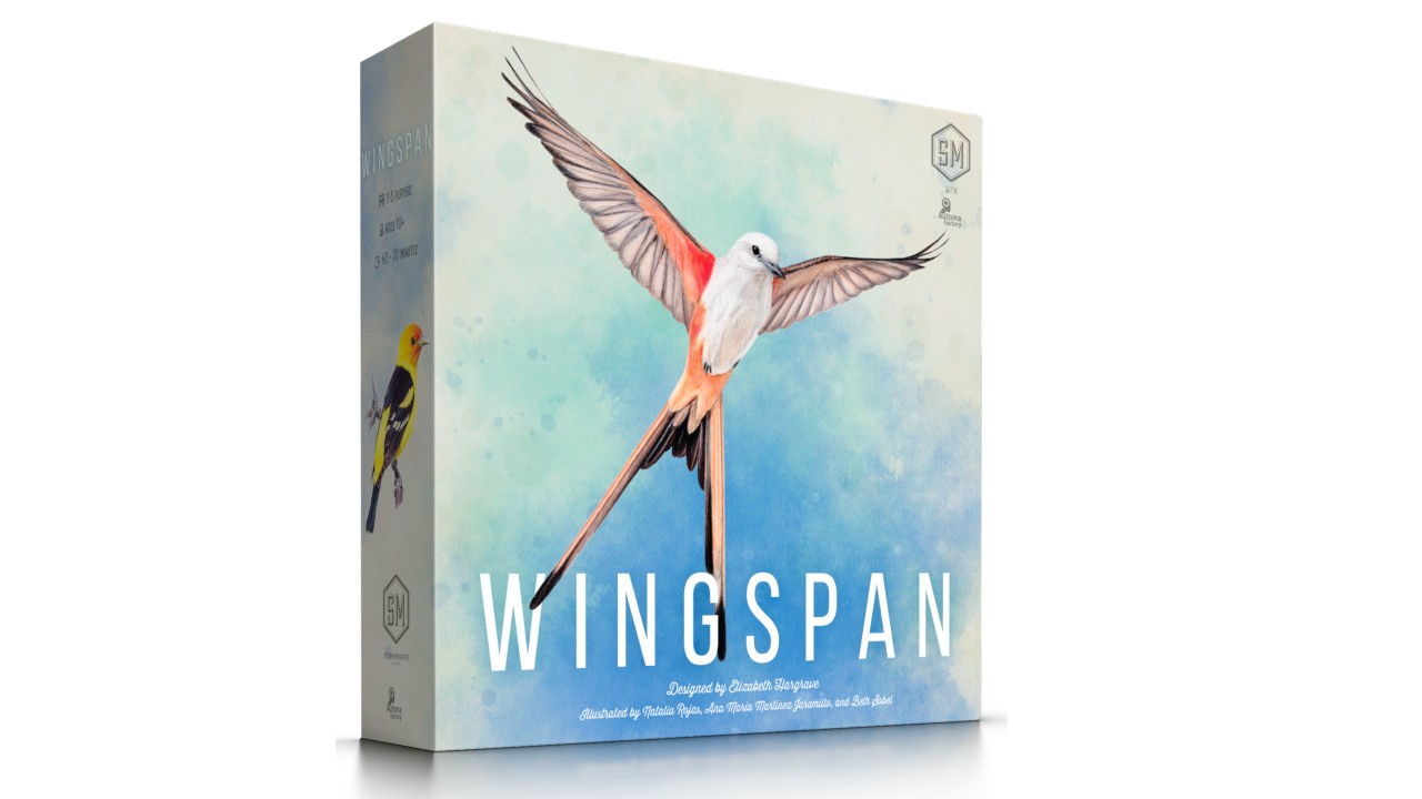 Board game will watercolour illustration of a bird