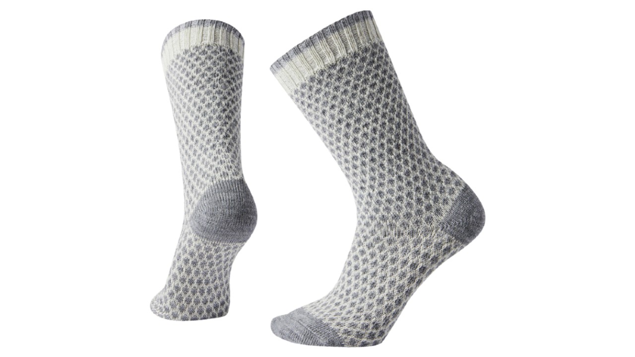 Photo of grey and white polka dot socks