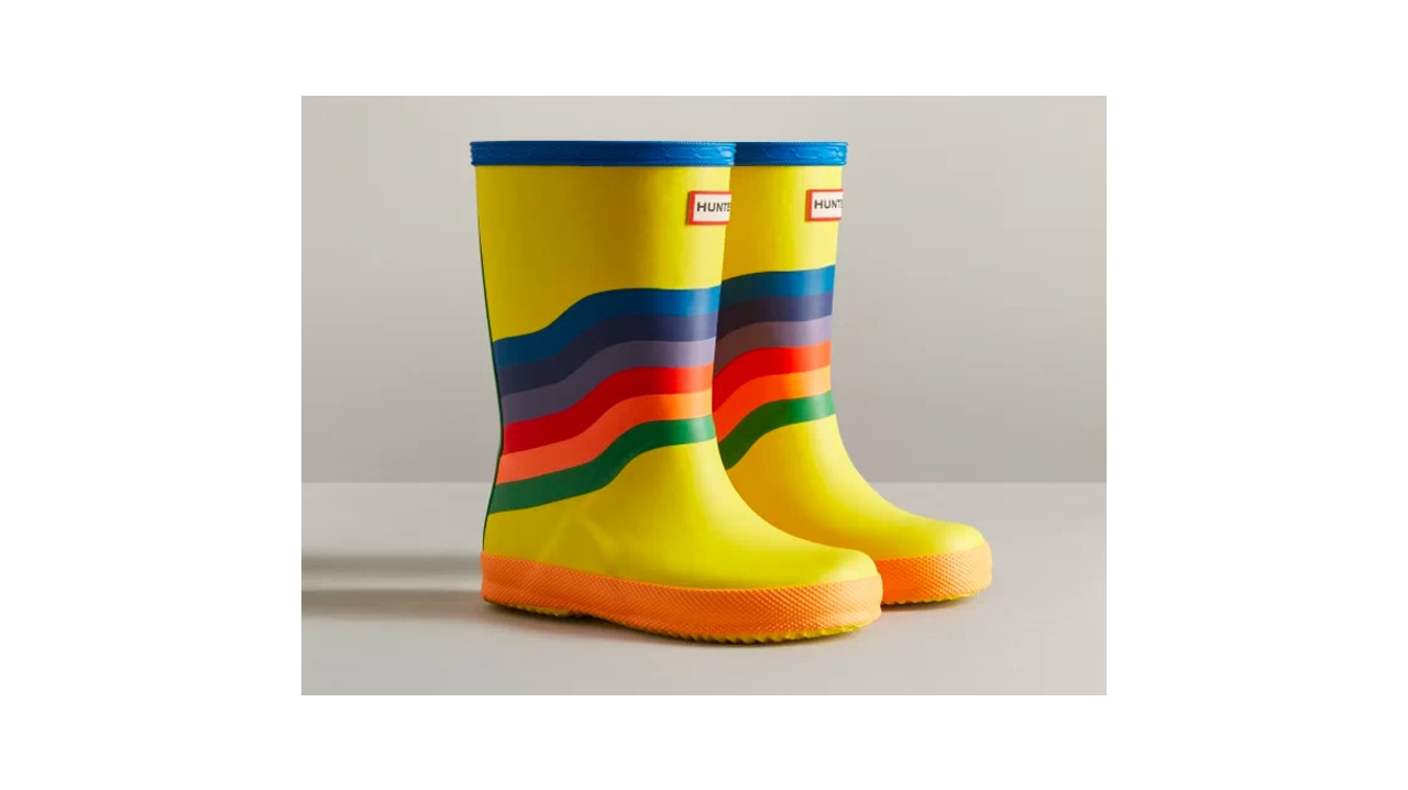 Rainbow rain boots