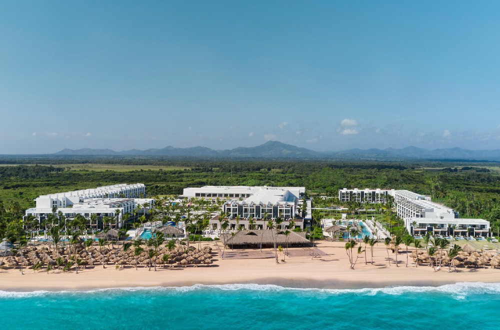 The beach and buildings at the Finest Resort in Punta Cana in the Caribbean