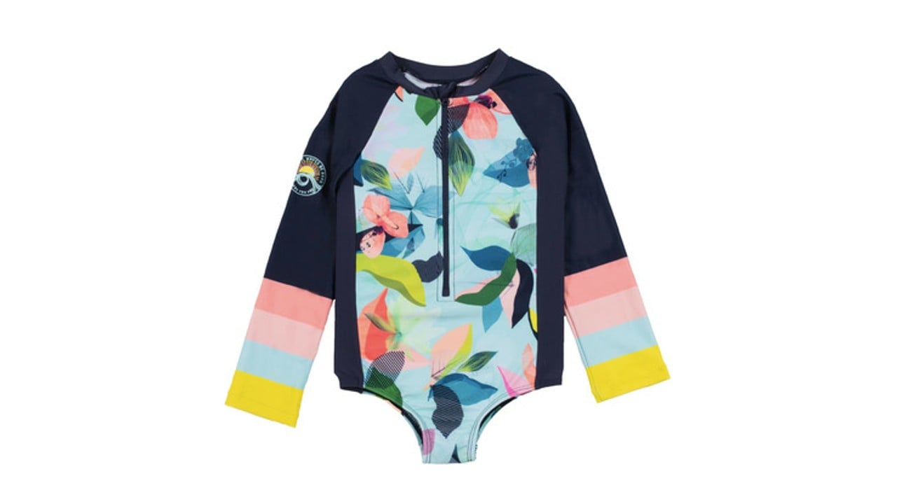 Long-sleeved rashguard with floral design 