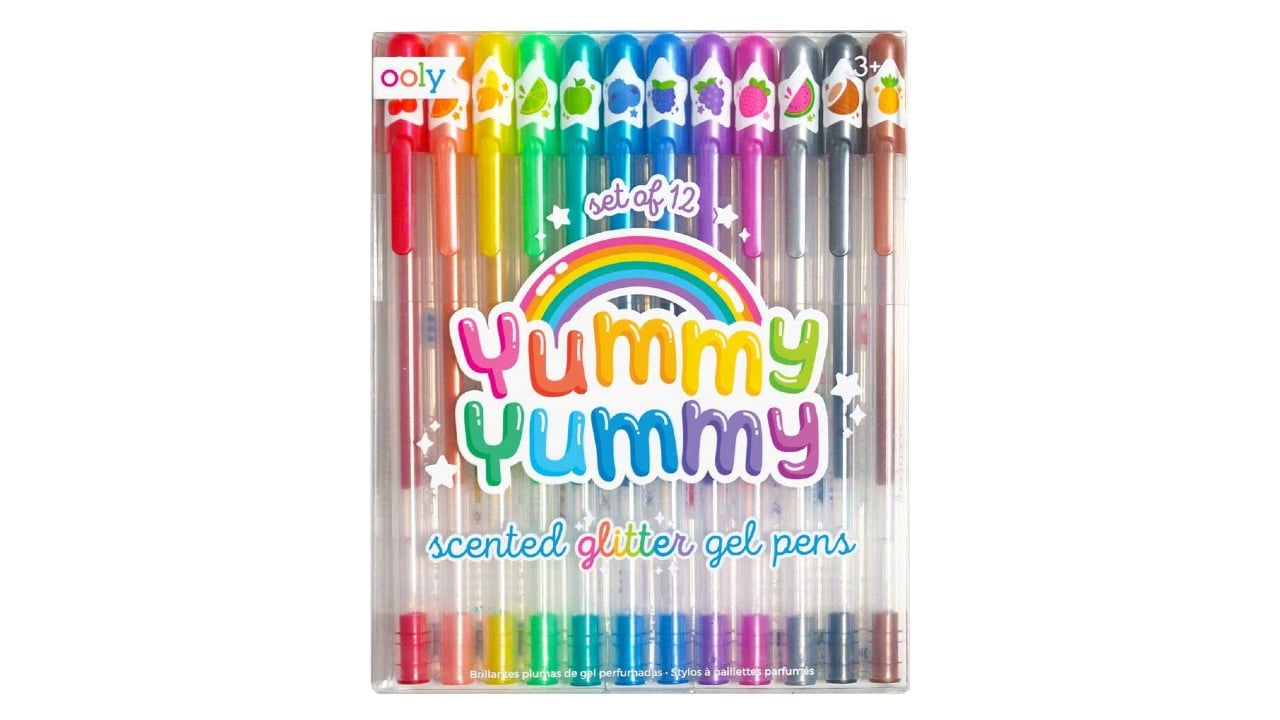 12-pack of glitter gel pens in assorted colours