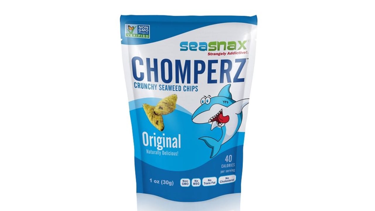 a bag of seasnax chomperz seaweed snacks in original flavour