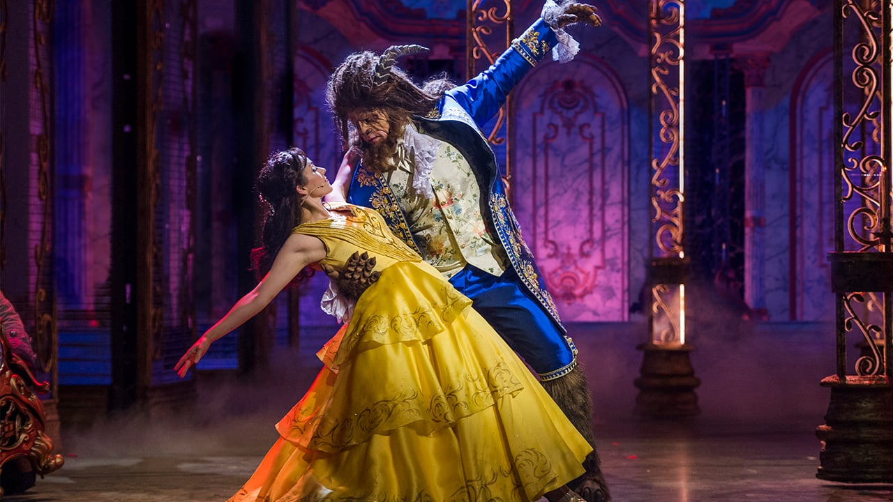 The iconic dance scene from the Beauty and the Beast stage show aboard the Disney Cruise Line