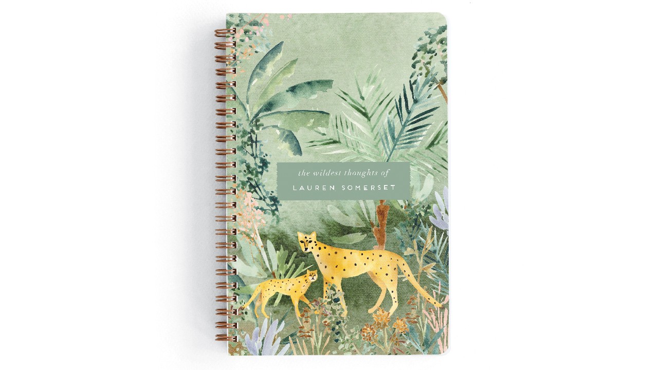 personalized notebook with jungle theme