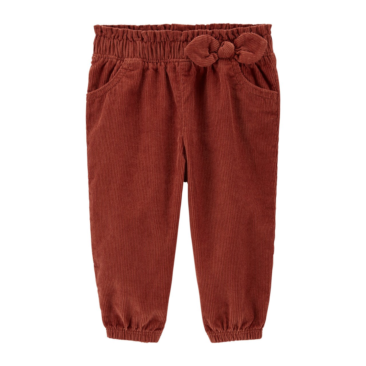 Pantalón de pana rojo marrón para bebé.