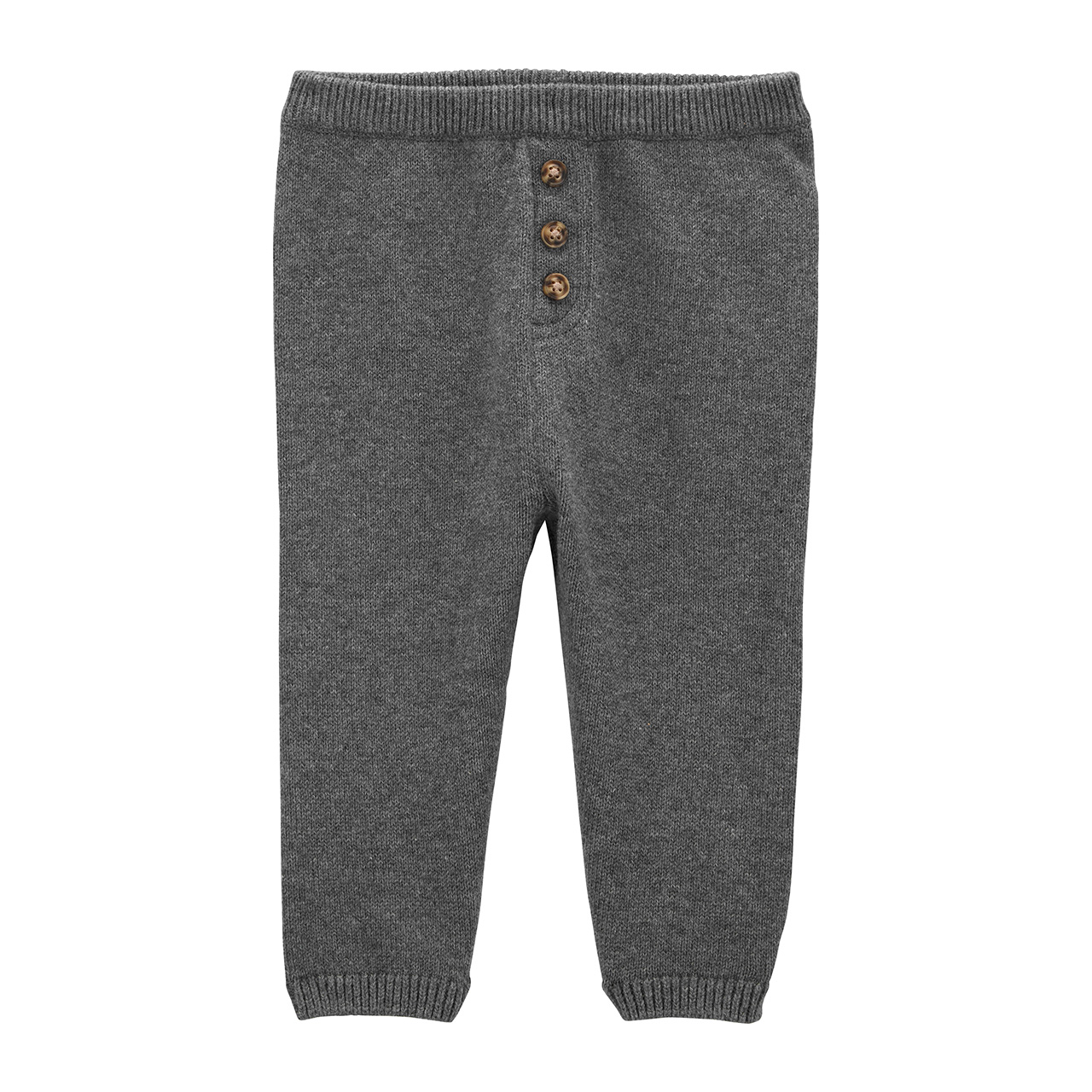 A pair of dark grey leggings for babies.
