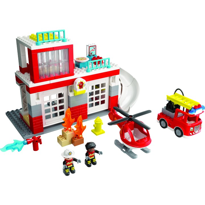 Lego Duplo Rescue Fire Station & Helicopter