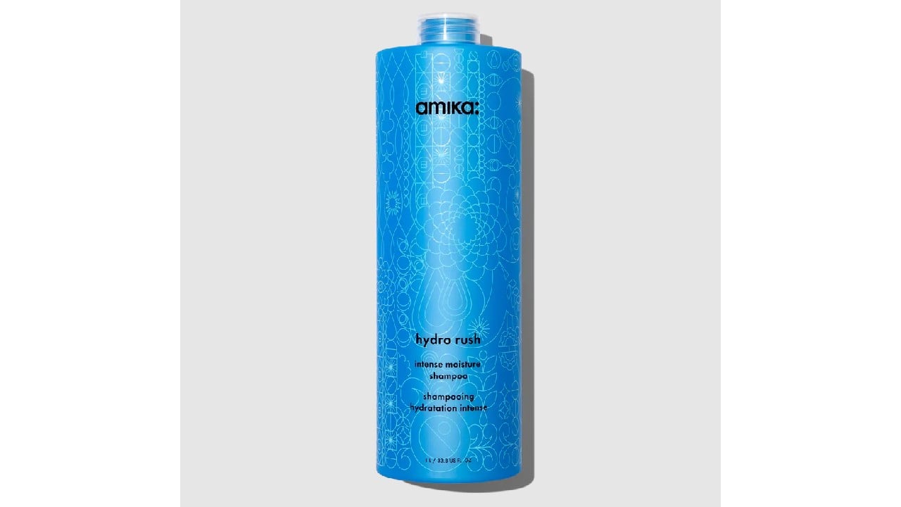 blue bottle of hair product
