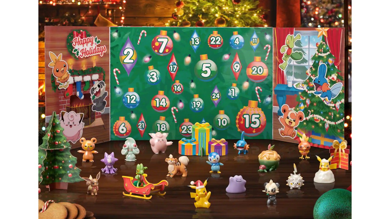 pokemon battle figures in an advent calendar